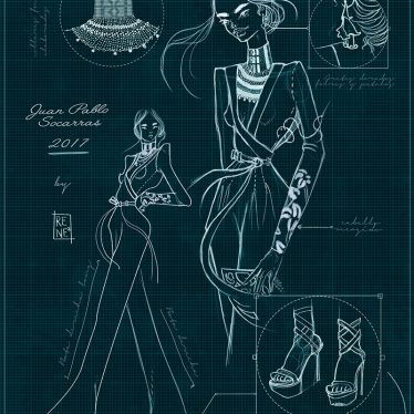 ILUSTRACIÓN DE MODA COLOMBIANA por Renee Hernandez